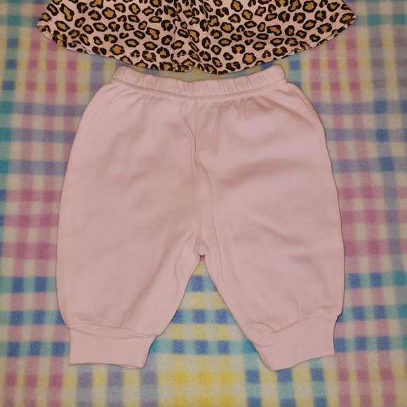 GERBER ♡ Precious Sweet Baby Girl Pink|Brown|Tan 2pc Leopard Print Outfit NB|3M - Picture 15 of 17